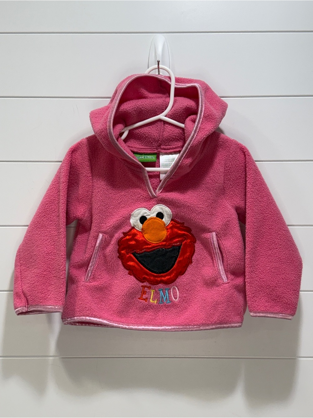 Vintage Sesame Street Pink Elmo Hooded Fleece Pullover